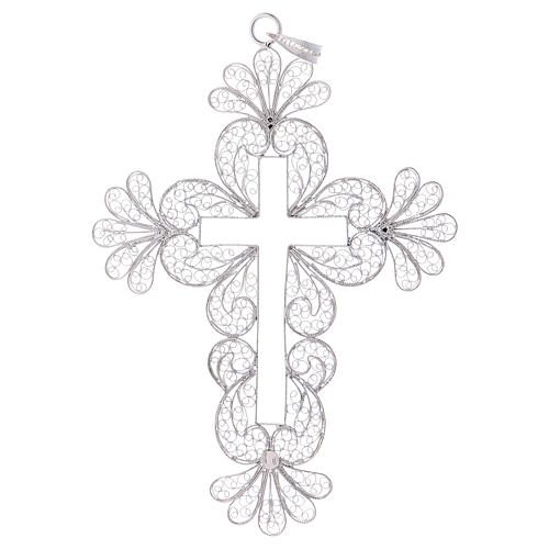 Krzyż biskupa dekoracje srebro 800 filigran 3
