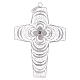 Cruz Pectoral estilizado de plata 800, con piedra coral s3
