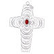 Pectoral Cross in silver 800 filigree with coral stone s1