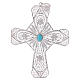 Croix épiscopale filigrane d'argent 800 turquoise s1