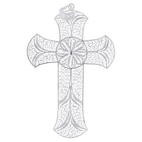 Croix épiscopale filigrane argent décorée