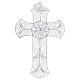 Croce pettorale argento 800 filigrana con decori s1