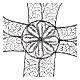 Croce pettorale argento 800 filigrana con decori s4