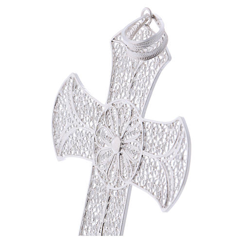 Krzyż pektoralny dekorowany filigran srebro 800 2