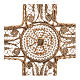Croce pettorale arg. 800 dorata filigrana con decori s4