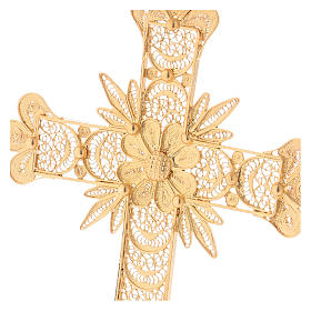 Pectoral Cross in golden silver filigree with rays decoration