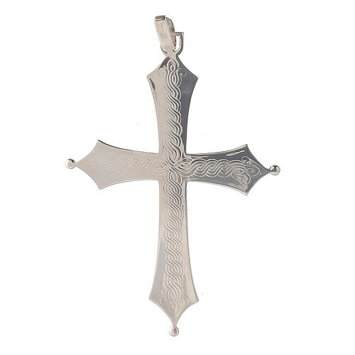 Croce pettorale argento 925 con incisioni 1