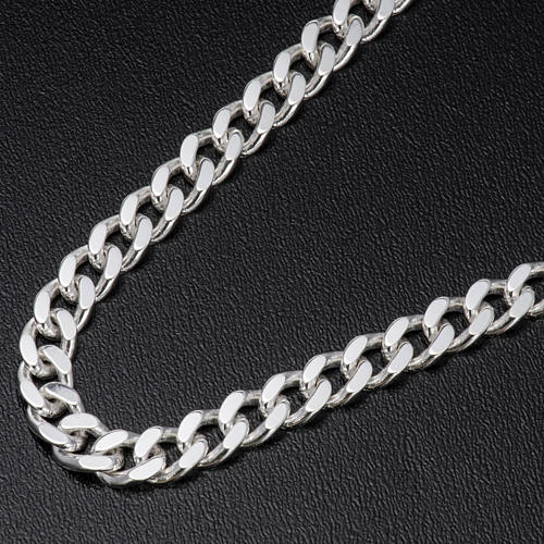 Curb chain in Silver 925 for pectoral cross, 90 cm long. 2