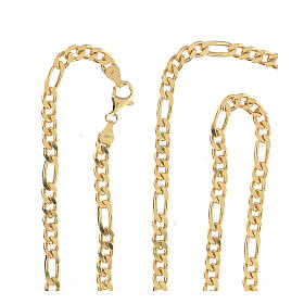 Curb chain in gold plated silver for pectoral cross, 90cm long s3