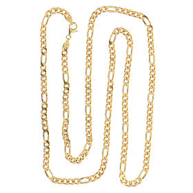 Curb chain in gold plated silver for pectoral cross, 90cm long