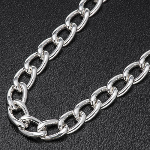 Rolo necklace chain in 925 silver for pectoral cross, 90 cm long 2