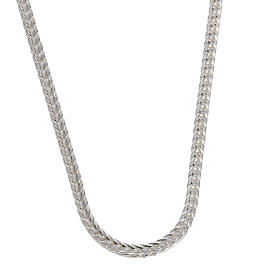 Silver wheat chain for pectoral cross, 90 cm long