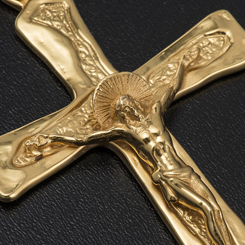 Croce episcopale argento 925 dorato 4