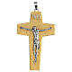 Pectoral cross in two tone brass s1