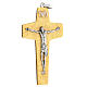Pectoral cross in two tone brass s2