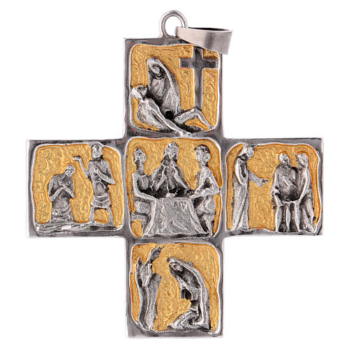 Pectoral cross in brass, Life of Jesus 1