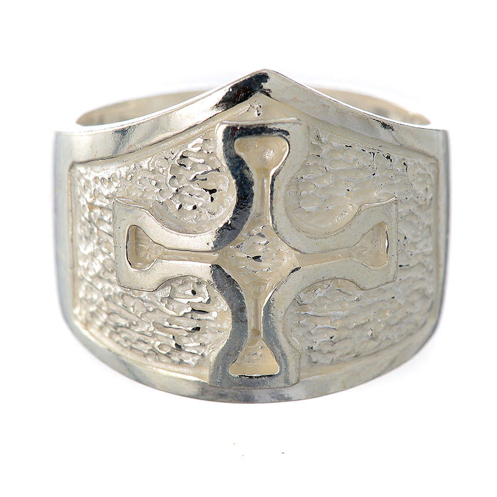 ring in 925 silver with silver cross online sales on HOLYART