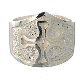 Bishop's ring in 925 silver with silver cross