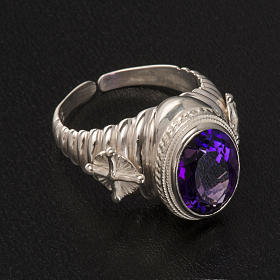 Bishop's ring made of 925 silver with amethyst