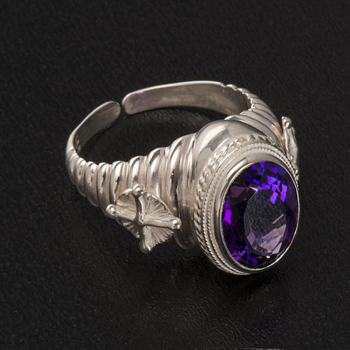 Bishop's ring made of 925 silver with amethyst 2