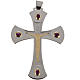 Pectoral cross made of sterling silver, 18Kt gold, rubies s1