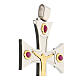 Pectoral cross in sterling silver, 18Kt gold, rubies s4