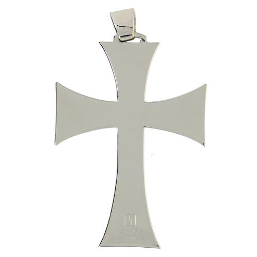 Croce vescovile argento 925, oro 18 kt, rubini 5