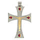 Croce vescovile argento 925, oro 18 kt, rubini s1