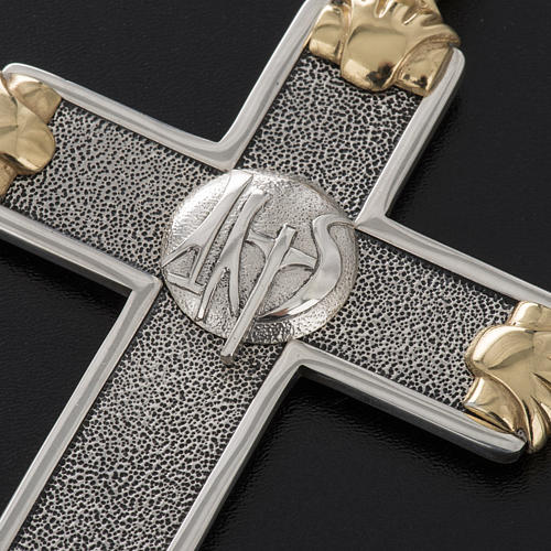 Pectoral cross in sterling silver, white and gold, Year of Faith 3