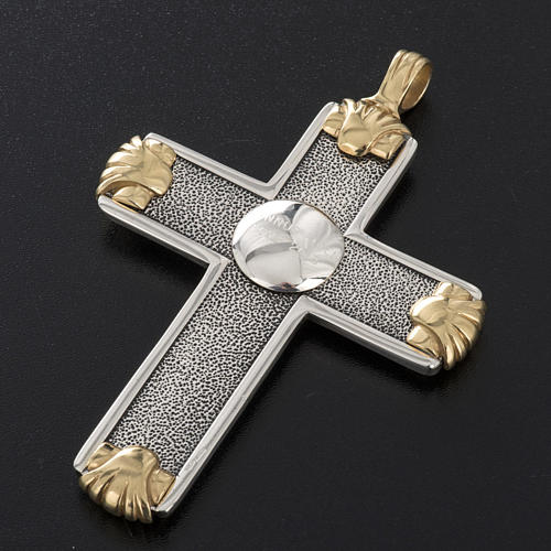 Pectoral cross in sterling silver, white and gold, Year of Faith 5
