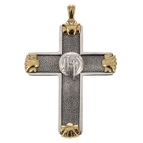 Croce vescovile Anno della Fede argento 925 bianco e dorato 1