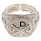 Bishop's ring, adjustable in sterling silver, "Chi-rho, Alpha Om s1