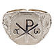 Bishop's ring, adjustable in sterling silver, "Chi-rho, Alpha Om s3