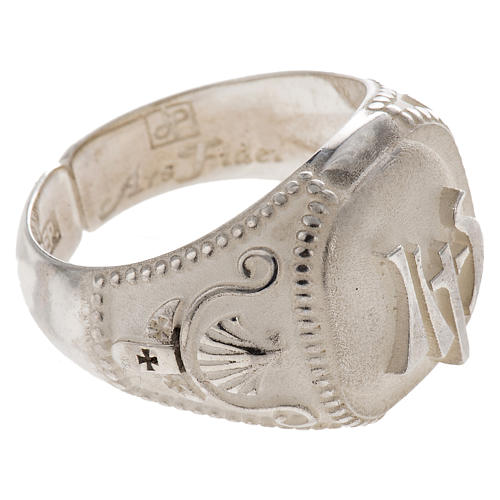 Bishop's ring, adjustable in sterling silver, "Year of Faith" 2