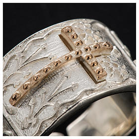 Artículos Obispales: Anillo obispo plata de ley cruz dorada Artículos Obispales: Anillo obispo plata de ley cruz dorada