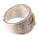 Anello vescovile argento 925 croce dorata s4