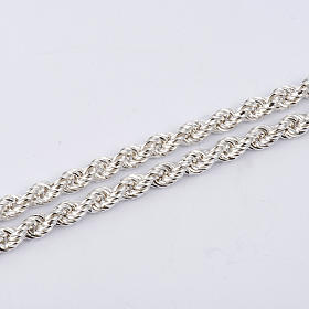 Chain for bishop's cross in white sterling silver