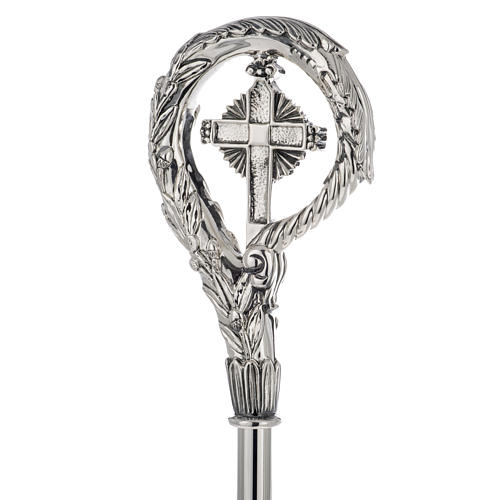 Bischofsstab aus 966er Silber und Metall, Modell Kreuz 1