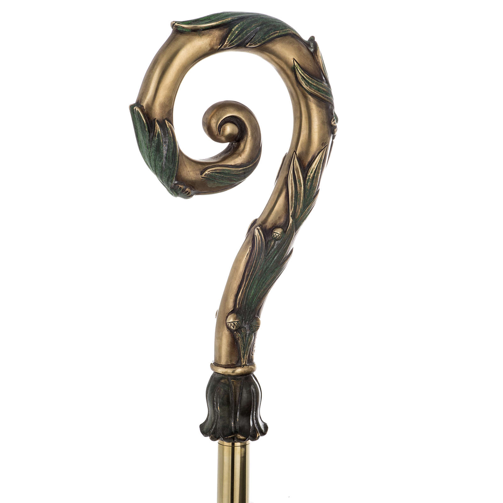 Bischofsstab Silber 966/1000 Galvanoplastik bronzefarbiges Finis
