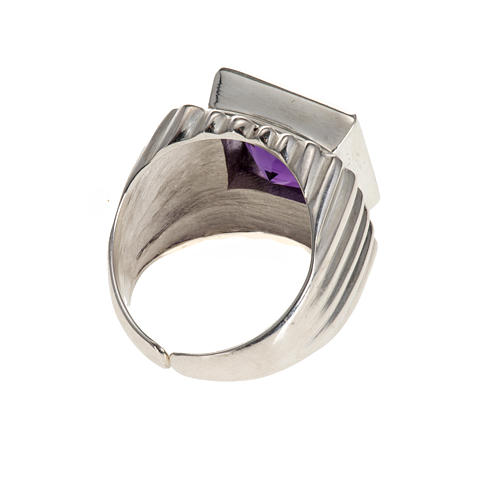 Bishop's ring silver coloured, in 925 silver with amethyst 3