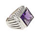 Bishop's ring silver coloured, in 925 silver with amethyst s1