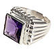 Bishop's ring silver coloured, in 925 silver with amethyst s2