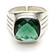 Bishop's ring in 925 silver with green quartz s3