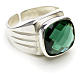 Bishop's ring in 925 silver with green quartz s1