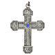 Pectoral cross in chiselled silver copper with blue stone s1