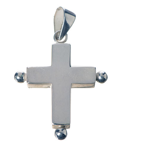 Cruz colgante plata 925 con porta reliquias. 1