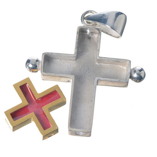 Pendant cross in 925 silver with relic case 4
