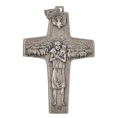 Kreuz Papst Franziskus aus Metall, 11x7cm 1