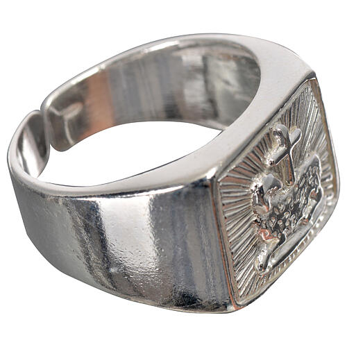 Bishop's ring in 925 silver, polished, with lamb 2