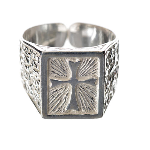 Pierścień pastoralny z krzyżem srebro 925 1